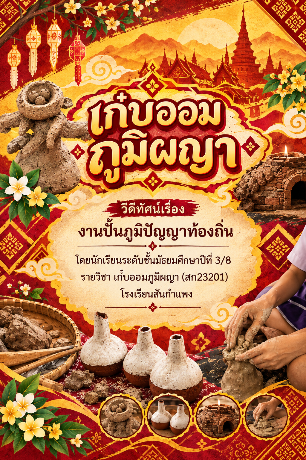 ผลงานนักเรียน งานปั้นภูมิปัญญาท้องถิ่น